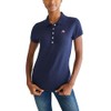 AEROPOSTALE Women's Aero Solid A87 Polo, Heritage Navy, Small