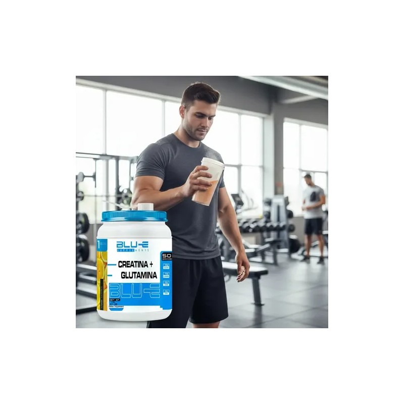Creatina + Glutamina Blu-e 1kg 50 Servicios Varios Sabores
