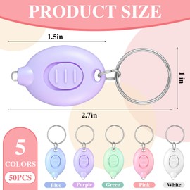 VIHOSE 50 Pcs Mini LED Keychain Flashlight Bulk Badge Lights for Nurses Purse Bright White Light Small Portable Tiny Keychain Flashlight Party Favors Gift for Nurse Outdoor Camping Hiking, 5 Colors