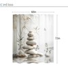 Zen Bamboo Gray Butterfly Stone Spa Pastel Bathroom Shower Curtain