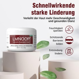 Follikulitis-Creme 100g - Soforthilfe bei seborrhoischem Ekzem, Aknederm & Juckreiz | Stoppt Hautrötungen, Schwellungen & Schmerzen | Intensivpflege für trockene Haut