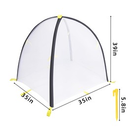 PURPLE STAR 1N 35 x35 x 39 Inch Insect Barrier Plant Tent Cover-Insect Bird Barrier Netting Mesh-Bug Guard Cover with Stakes for Protect Plants Fruits from Insect Bird Eating (1, L)