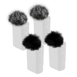 Premium Furry Windscreen Wind-Muff for DJI Wireless Lavalier Microphones (Pack of 4) (Mixed-Combo, 2Black+2MixedColor)