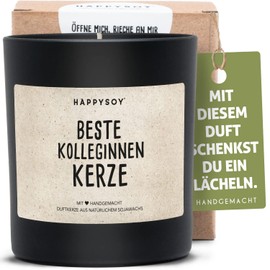 Geschenk Kollegin Duftkerze im Glas mit Spruch aus Soja - natürlich handgemacht nachhaltig - schöne besondere Geschenkidee zum Geburtstag Arbeitskollegein Geburtstagsgeschenk