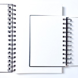 Elements A5 Wire-O Sketch Book | 50 Sheets (100 Sides) | 180 GSM Acid-Free Paper | Perforated Pages – Ideal for Mixed Media Art (Black Cover)