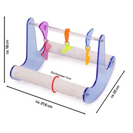 HappyBird Rock'n Roll Rocker - Large | Acrylic Swing, Therapeutic Perches, Fun for Cockatiels etc.