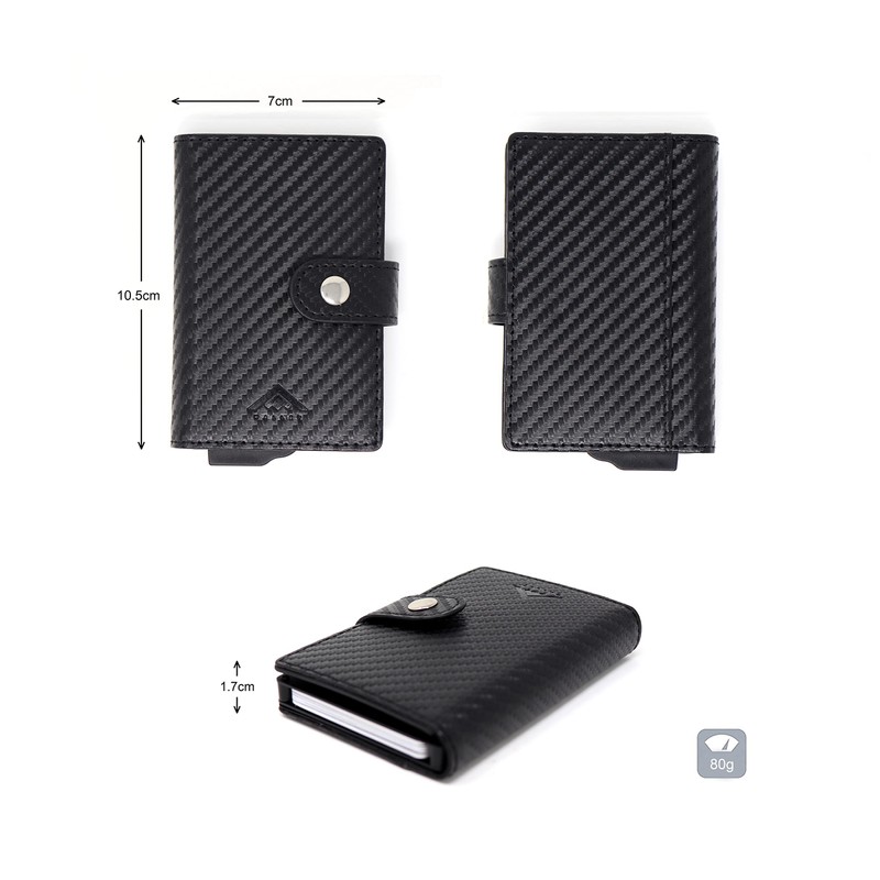 Stealth Wallet Minimalist Slim Lightweight Pop Up Card Holder, Silver