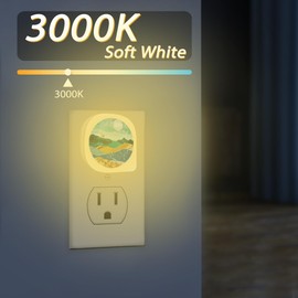 HUSITI Abstract Mountains Night Light, Mountains Moon Night Sky Night Light for Boys Girls Led Night Light, Dusk to Dawn Sensor Nightlight for Stairway/Hallway/Bedroom