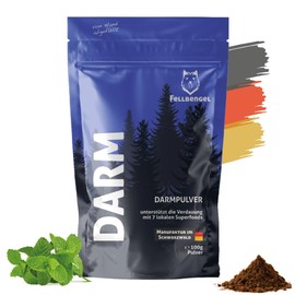 Fellbengel Darmpulver Hund [kräuterbasiert] Magen Darm Hund - Unterstützung der Verdauung bei Durchfall und Sodbrennen - 100% natürlich Made in Germany, 0% Zusatzstoffe - 100g