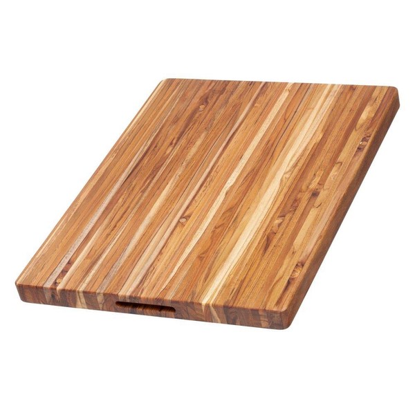 Teakhaus Wooden Cutting Board - Large Wooden Rectangle Carving Board With Hand Grip (24 x 18 x 1.5 Inch) - Sustainably Sourced by Teakhaus