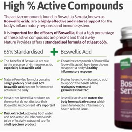 Boswellia Serrata Capsules 2000mg (5:1 Extract) - 180 Vegan Tablets - 6-Month Supply - 65% Boswellic Acid - Indian Frankincense for Joint Support & Anti-Inflammatory Benefits - Made in the UK by Nature Provides