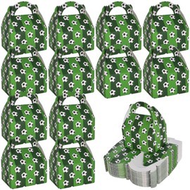 Pack of 50 Football Candy Boxes, Party Box Children's Birthday Football, Small Cardboard Boxes with Handle, Green, Boxes for Souvenirs, Birthday, Wedding, Easter, Christmas