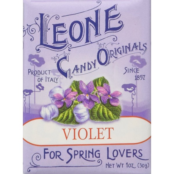 Pastiglie Leone Violet Candy Mints in Retro Small Box, Three
