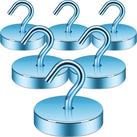 Neosmuk Magnetic Hooks, Cruise Ship Essentials, 100lb+ Heavy Duty Magnetic Hooks for Cruise Cabins, Refrigerator, Grill, Hanging, and Travel | Extra Strong Must-Haves Magnet Hook,RoyalBlue,Pack of 6