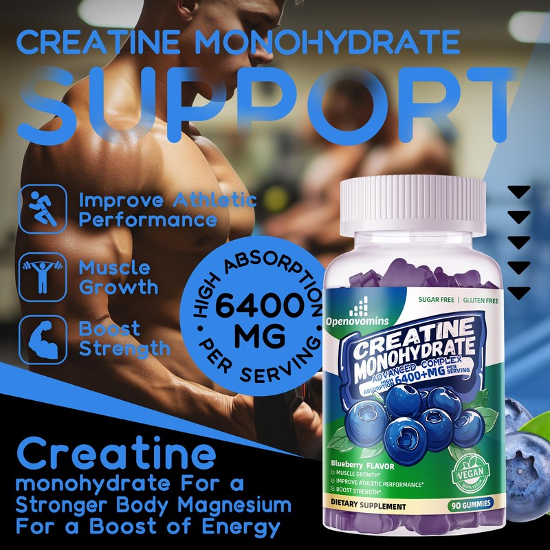 Creatine Monohydrate Gummies Complex for Men & Women -Advanced Formula