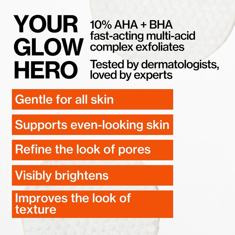 Pacifica Glow Baby 10% AHA/BHA almohadillas de pelar iluminadoras, blanco,
