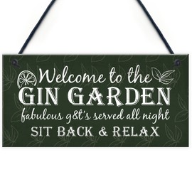 RED OCEAN Gin Signs Garden Shed Bar Pub Plaque Gin & Tonic Funny Alcohol Sign Party Friendship Gift