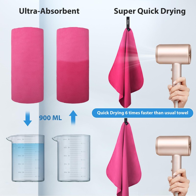 BOGI Microfiber Travel Sports Towel-Quick Dry Towel, Soft Lightweight Microfiber