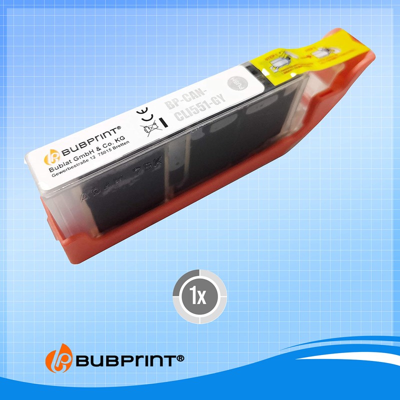 Printer Cartridges compatible with Canon PGI-550 CLI-551, grey