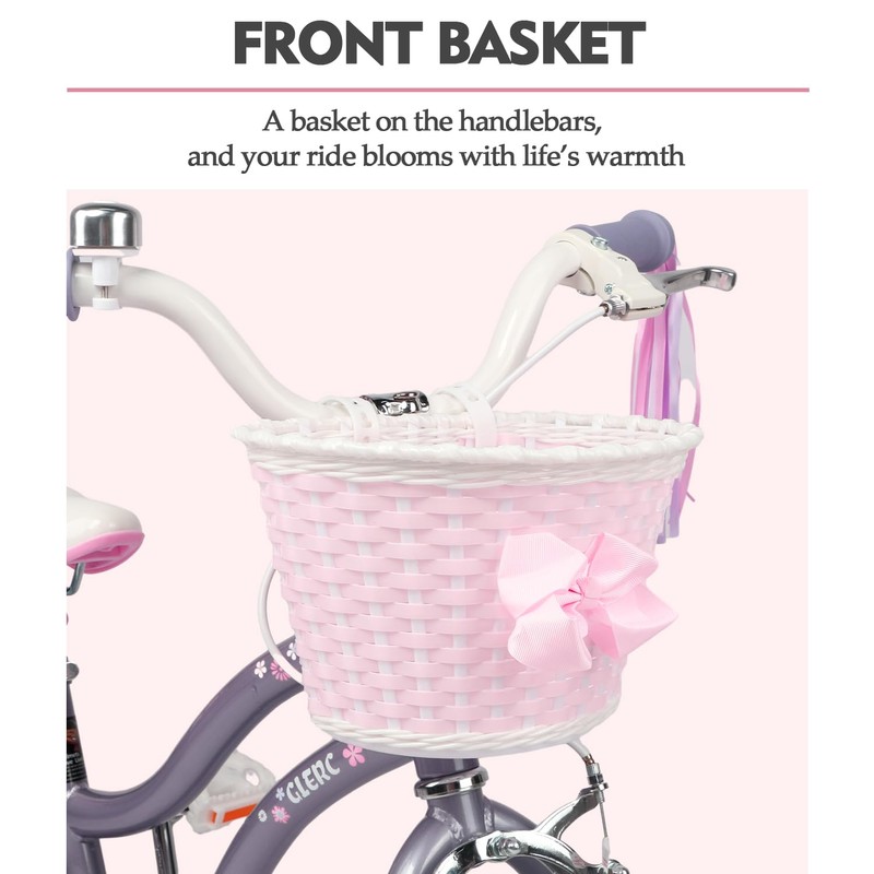 Glerc Petal Girls Bike, 14 Inch Kids Bike for Ages