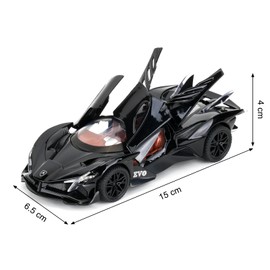 TGRCM-CZ 1/32 Apollo Project EVO Model Cars Toy, Zinc Alloy Pull Back Vehicles Model Car with Sound and Light for Collectors & Children 3 Years Old Birthday Gift (Black)