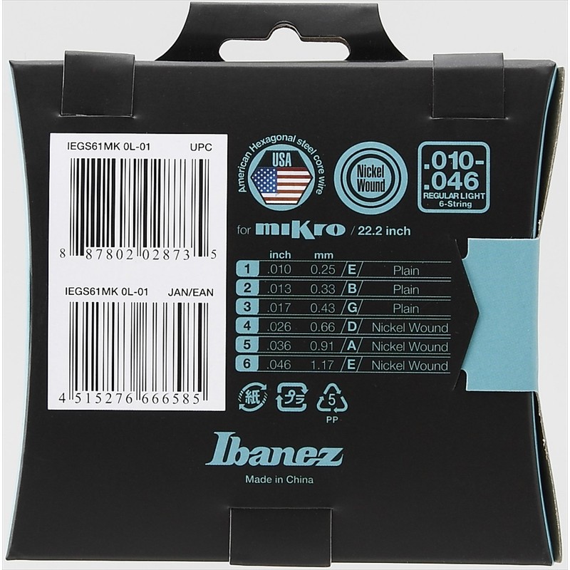 Ibanez IEGS61MK Super Light Electric Guitar Strings – Nickel Wound