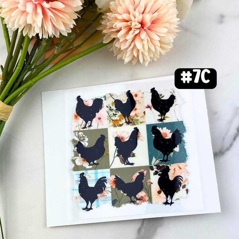 UV DTF DECALS, 4" height, Cup Decals, Cup Stickers, Cup