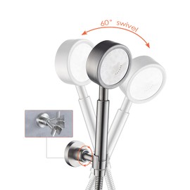 PHASAT Handheld Shower Head Holder Adjustable 304 Stainless Steel Handheld Shower Head Bracket Holder Wall Mount,Shower Wand Holder Brushed Nickel,A13021N