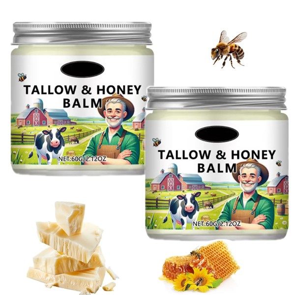 Tallow & Honey Balm, Tallow Face Moisturizer, Beef Tallow for