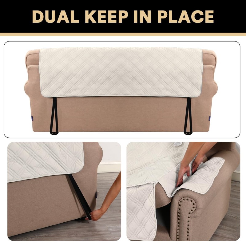 PrinceDeco 100% Waterproof Loveseat Covers for 2 Cushion Couch Sofa