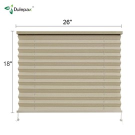 Dulepax Dulepax RV Blinds - Pleated Shades, 26" W x 18" L Cappuccino RV Window Blinds for Camper, Travel Trailers & Motorhome Windows