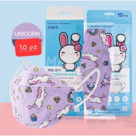 SUMMIT PERSON 10 Pz Niñas Niños Lila Morado Unicornio Kn95 4d Reusable
