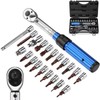 BULLTOOLS 1/4-inch Drive Click Torque Wrench Set Dual-Direction Adjustable 90-tooth