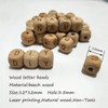 Alenybeby Square Vowel Letter Aeiou 12mm Beech Wood Alphabet Cube