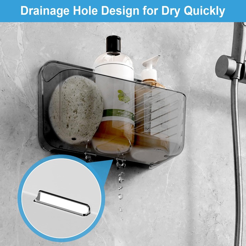 ANRUI Shower Shelf, No Drilling, Pack of 2 Acrylic Shower