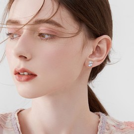 YONFQE Sloth Stud Earrings Sterling Silver Sloth Stud Earrings Fashion Animal Moonstone Stud Jewelry Gifts for Women