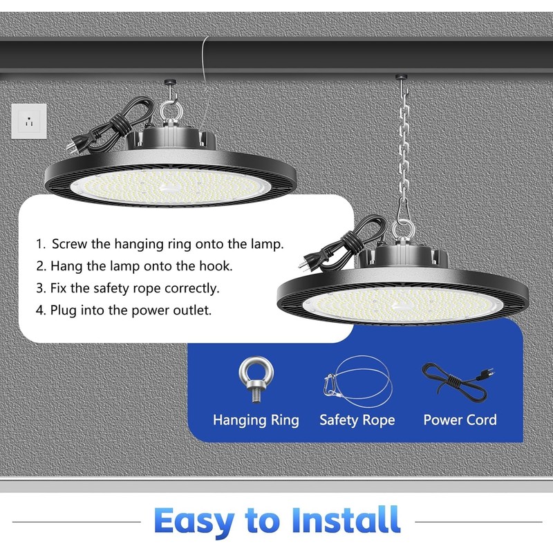 Gugsey LED High Bay Light, 200W 28000lm 5000K High Bay