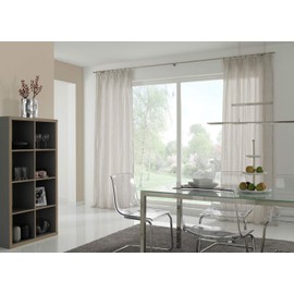 GARDINIA Bracket with Metal Mounting Plate for Curtain Rod, 1-Track Open, Includes All Mounting Parts, Chicago Series, Diameter 16 mm, Stainless Steel Look