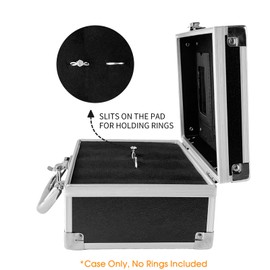 ring security wedding ring bearer Box for young boys, Portable Bucket Closured ring security briefcase with Padded Pillow Lining, Ring bearer gifts for Ceremony 7.9 x 5.5 x 3.5 inch (Black and Gold)