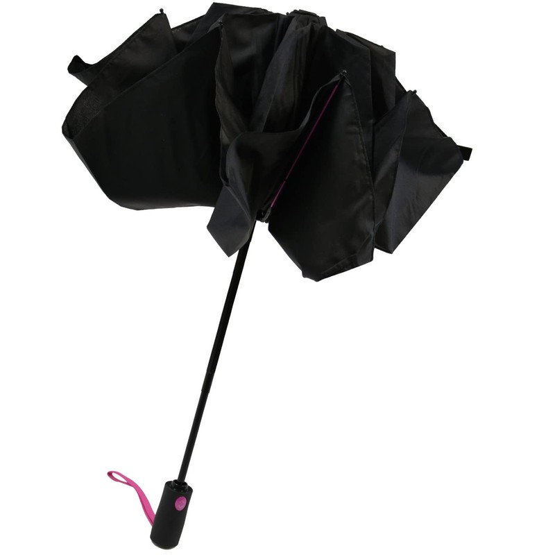 iX-brella Reverse Reverse Opening Fiberglass Pocket Umbrella with Coloured Spokes,