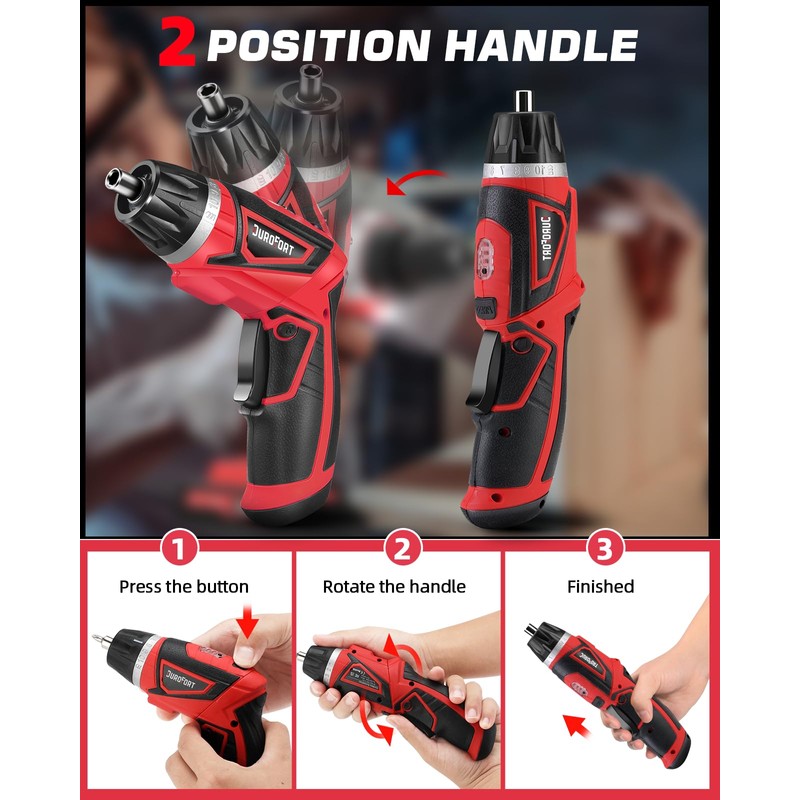 DuroFort Cordless Electric Screwdriver Set, 8V 10Nm Rechargeable Power Electric