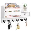 VIS'V Key Holder for Wall, Wooden Key Mail Holder with