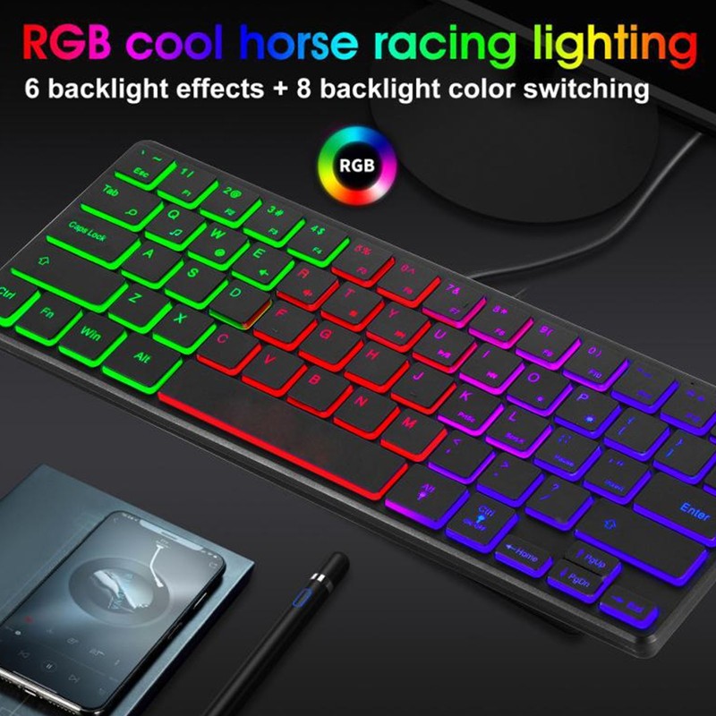 64 Keys RGB Backlit Keyboard USB Wired Gaming Keyboard Portable