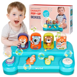 Pop Up Baby Toy from 12 Months, Toddlers Montessori Toy for 1 Year Children, Motor Skills Toy, Educational Toy, Boys Girls Gifts, Early Development Cause and Effect Toy