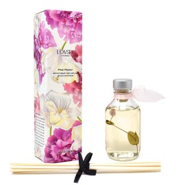 LOVSPA Reed Diffuser Set, Pink Peony Scented Oil Diffuser with Sticks, Home Fragrance Accessories for Bathroom Shelf Decor, Aroma Diffusers for Home or Office Desk, USA Made
