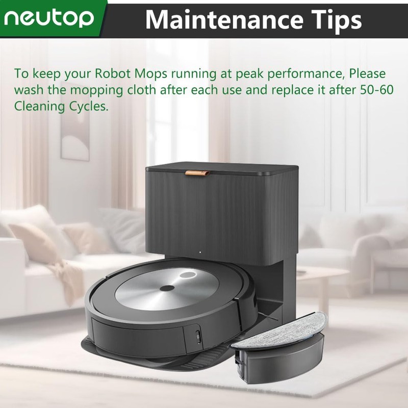 neutop Mop Pads Compatible with iRobot Roomba Combo j5/j5+, Combo