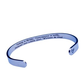 Wedding gift for BRIDE, Today a Bride, Tomorrow a wife, Forever our little girl, daughter wedding gift, bridal shower, infinity love, daughter gift, cuff bracelet