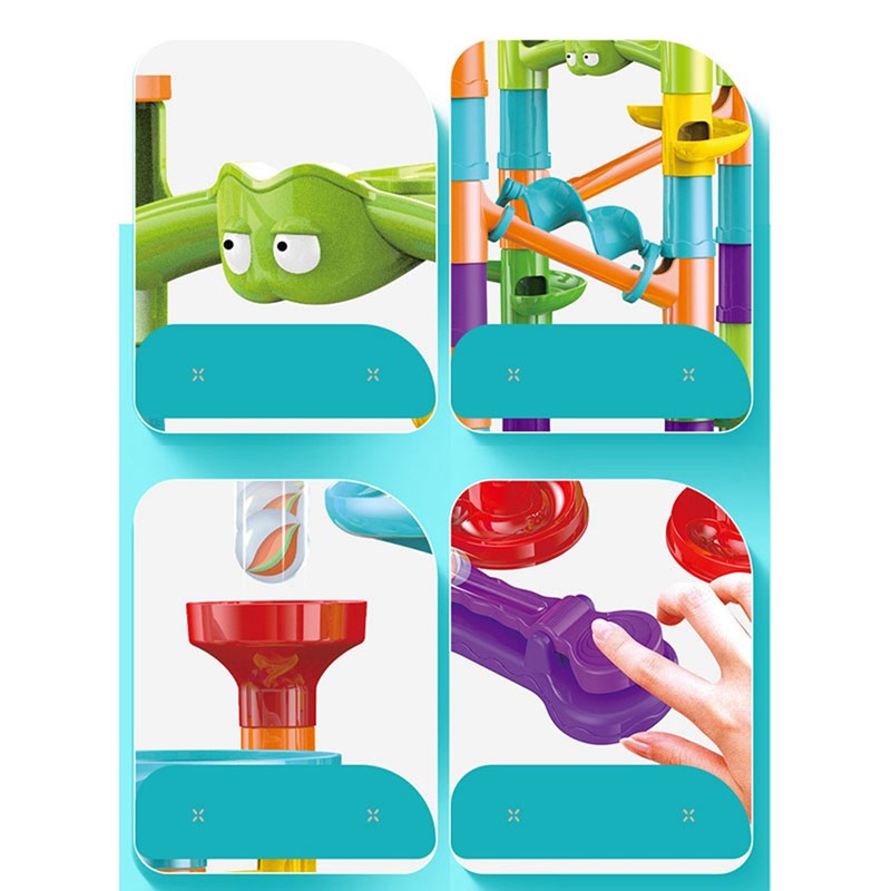 Roll Ball Track Building Blocks Colorful Stereoscopic Maze Stacking Toys