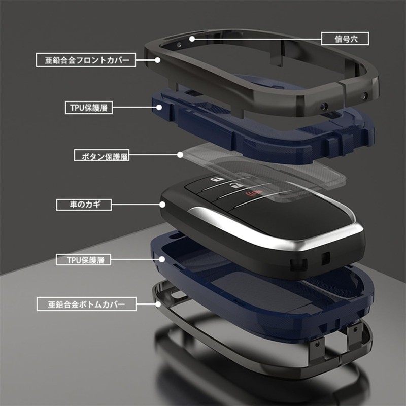 Yamlten RAV4 Key Case, TPU Buildable 5 Layer Key Case,