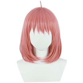 Linfairy Cosplay Wig Heat Resistant Costume Accessory Festival cosplay wig Short Pink Hair